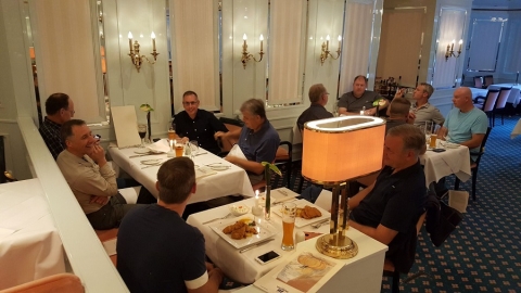 Having dinner on Rangate Euro Tour